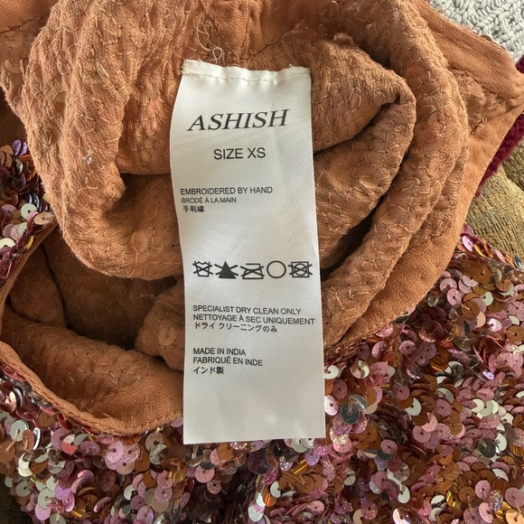 ASHISH Sequin Pink Gold Mini Dress XS - Picture 2 of 5
